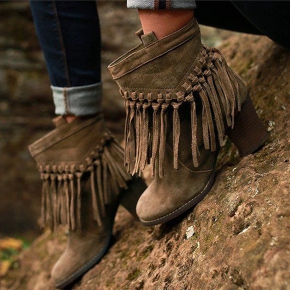 Anthropologie Shoes - NIB Boho Chic Knotted Fringe Leather Vintage Boot